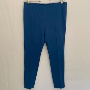 Akris Melissa Slim Fit Side Zip Pants Trouser Ankle Length Blue Size 10